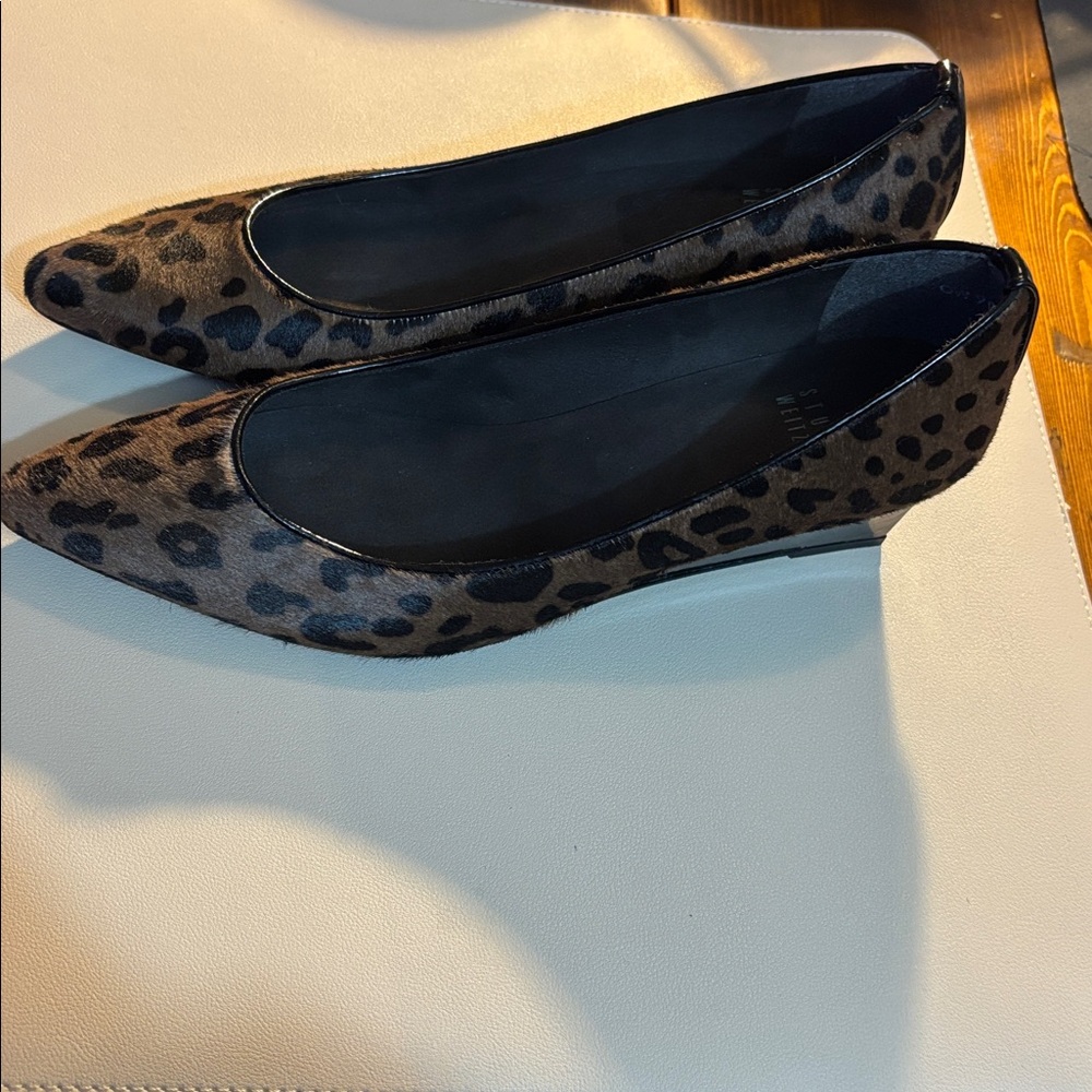Stuart Weitzman Brown Leopard wedges 7M 7 M - Picture 2 of 5